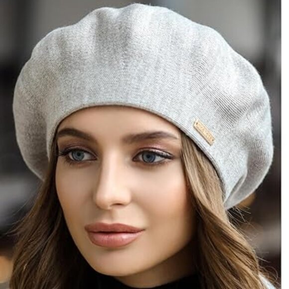 Warm Lined Wool Angora Knit Beret main image 5